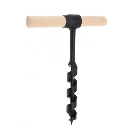 Whtkoph Handheld Auger Drill with Wooden Grip for Outdoor Woodworking And Survival, 25x230mm