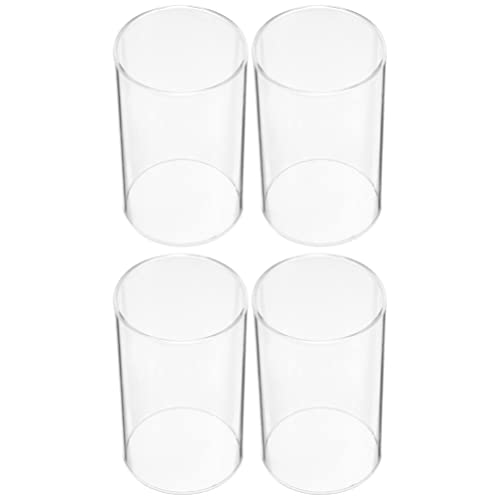 4pcs Candle Shade Glass Craft Candle Cups Candle Protective Glass Covers Candle Covers Simple Candle Cups Candle Tube Covers Glass Shade Ornaments Glass Covers for Candle