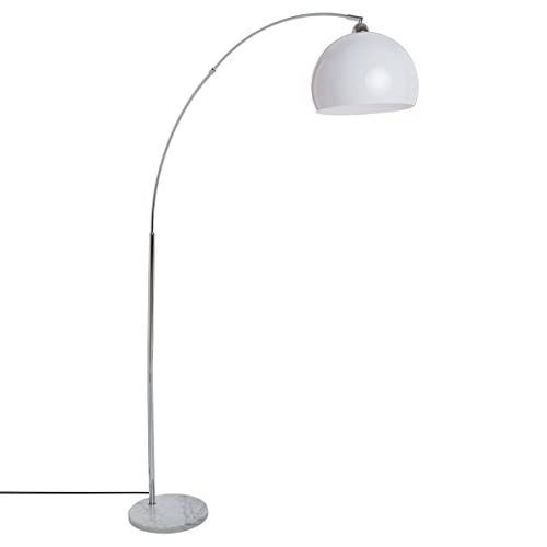 Atmosphera - Lampadaire arc Geda blanc - socle en marbre H185 cm