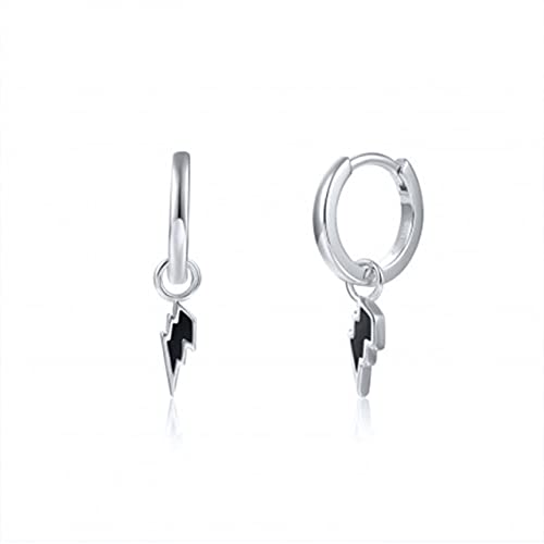 Boucles d'oreilles créoles éclair pour femmes en acier chic et géométrique pour un style moderne
