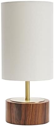 Woodgrain Touch Table Lamp, Walnut and Brushed Brass Finish
