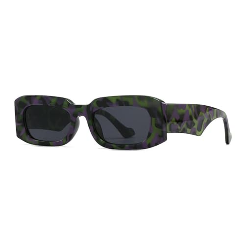 Lunettes de soleil carrées rétro unisexes à monture épaisse colorée et verres UV400