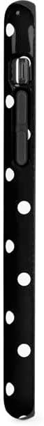 Skinit Pro Phone Case Compatible with iPhone X - Black and White Polka Dots Design
