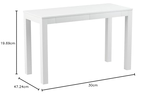Ameriwood Home Large Parsons 2-Drawer Computer Desk, White