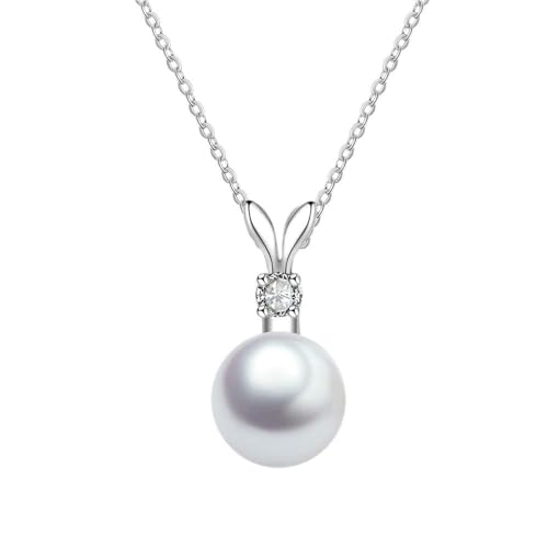 Collier de perles raffiné à pendentif oreilles de lapin et finition longue chaîne