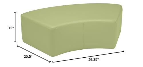 Image of Sprogs 12 inch H Structured S-Curve Stool -Flexible Modular Collaborative Soft Seating for Office, Home, Lounge and School Classrooms with Durable Frame -Fern Green
