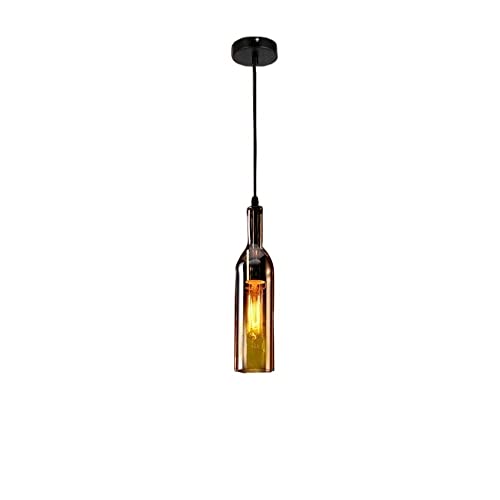 Lustre bouteille de vin marron avec hauteur reglable E27 Edison - 2