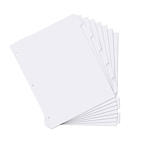 12 Pack 3 Ring Binder Dividers with 8 Tabs, Blank Write On, 3 Hole Punch Index Dividers, Paper Binder Dividers, 96 Dividers, Letter Size (White) image 5