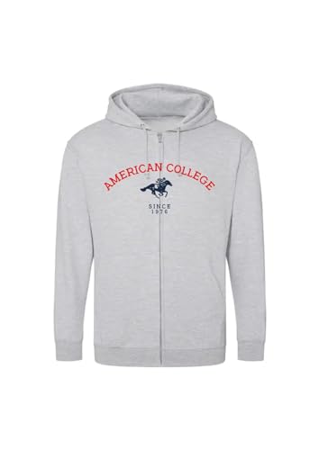 AMERICAN COLLEGE USA Unisex Pullover Hoodies Herren Damen Manner Frauen Hooded Sweatshirt, Grau, Small