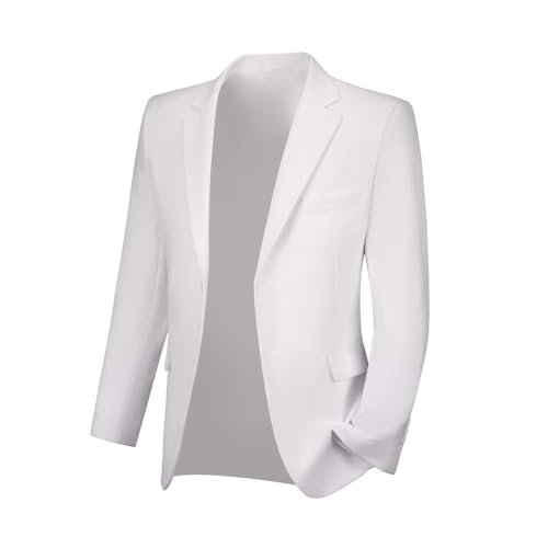 Mens Suit Jacket Tuxedo Jackets Suits Blazer Jacket for Men Dinner Suit Blazer Prom Wedding Dress Coat White L