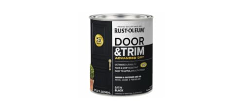Rust-Oleum 369383 Advanced Dry Door & Trim Paint, Quart, Satin Black by Rust-Oleum - Used condition - Image 3