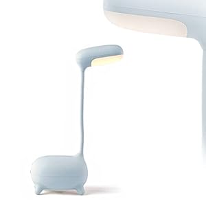 Bureaulamp kinderen nachtlampje kinderkamer bureaulamp dimbare lichtdimmer (dieren, 3 helderheidsniveaus, verstelbaar, met USB-kabel, lichtblauw)