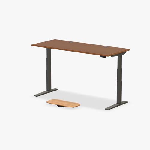 Image of UPLIFT DESK Dark Bamboo (72 x 30 inch) Standing Desk 2-Leg V3 Adjustable Stand Up C-Frame (Indus.), Advanced Keypad, Wire Grommets, Wire Tray, Rocker Board