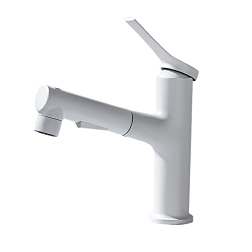 Robinet de cuisine blanc réglage eau chaude froide pour évier un trou