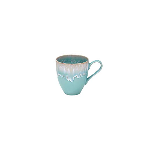 Casafina Ceramic Stoneware 14 oz. Mug - Taormina Collection, Aqua | Microwave & Dishwasher Safe Dinnerware | Food Safe Glazing | Restaurant Quality Drinkware