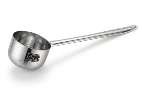 Image of Stainless Steel Deep Ladle with Long Handle, 200 ML, for Serving Tea, Milk, Soup & Sambhar