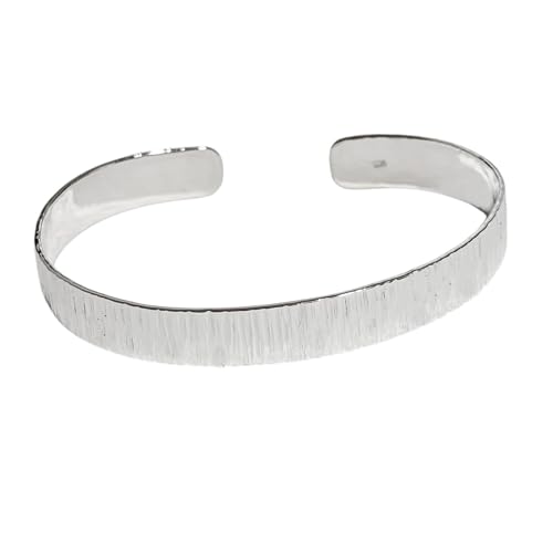 Bracelet jonc martelé en argent 925 massif pour femme chic
