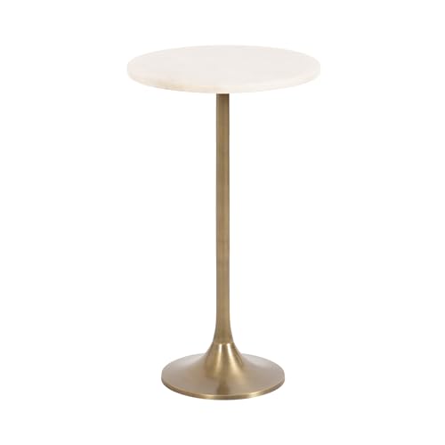 Kate and Laurel Baronet Glam Marble Round Side...