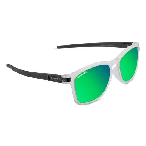 Eyewearlabs OKNO | Polarized Full Rim Square Branded Stylish Sunglasses For Men & Women | 100% UV Protection Shades | Cricket Sports Cycling Driving | Medium | Moto X2 | Sub Zero