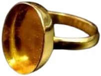 Chapado en oro sobre plata de ley 925 con forma ovalada de bisel liso, engaste de bisel en blanco, base de anillo en blanco, bisel para trabajo de