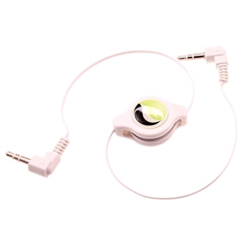 Cable auxiliar retráctil Jack 3.5 mm blanco miniatura 1