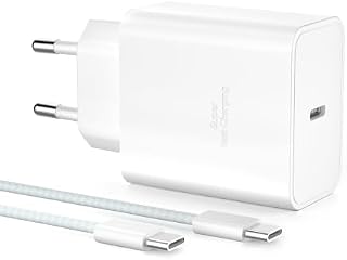 YISH 45W Caricatore USB C Caricabatterie Rapido GaN - Alimentatore USB C Presa Carica Batterie Cellulare PPS Compatibile con Samsung S26 S25 S24 iPhone 18 17 16 Spina Type C Adattatore, 60W Cavo 1M