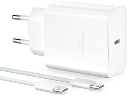 YISH 45W Caricatore USB C Caricabatterie Rapido GaN - Alimentatore USB C Presa Carica Batterie Cellulare PPS Compatibile con Samsung S26 S25 S24 iPhone 18 17 16 Spina Type C Adattatore, 60W Cavo 1M — foto principale