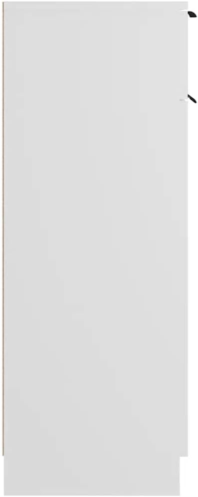 White Engineered Wood Bathroom Cabinet with Drawer and Door, 12.6 x 13.4 x 35.4 Inches, Wall Mounted Storage Unit for Modern Space Saving Organization