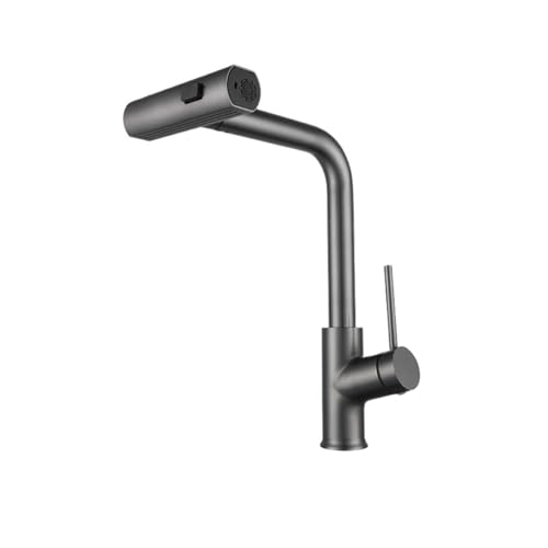 TYLDBNF Grifo toucet Touch Cocina Sensible Grifo 3 Modos 3 Modos Negros arbitre Cepillado Sensor de níquel triturador Caliente y fría Mezclador Gris Gris (Ninguno Sensor Negro, g1/2) Grifo