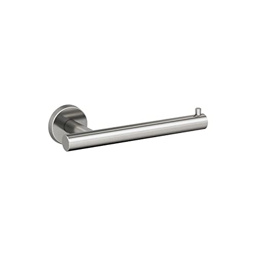 Image of Amerock Arrondi 7-1 /4 inch Stainless Steel Single Post Toilet Paper Holder | Decorative bathroom hardware in durable Stainless Steel construction; mounting hardware included for easy installation