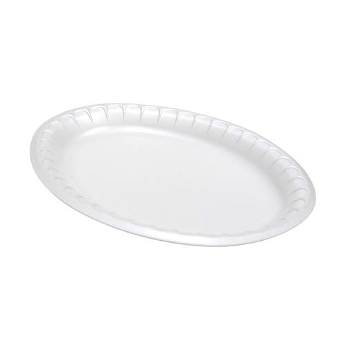PACTIVEvergreen Placesetter Satin Non-Laminated Foam Dinnerware, Oval Platter, 11.5 x 8.5, White, 500/Carton