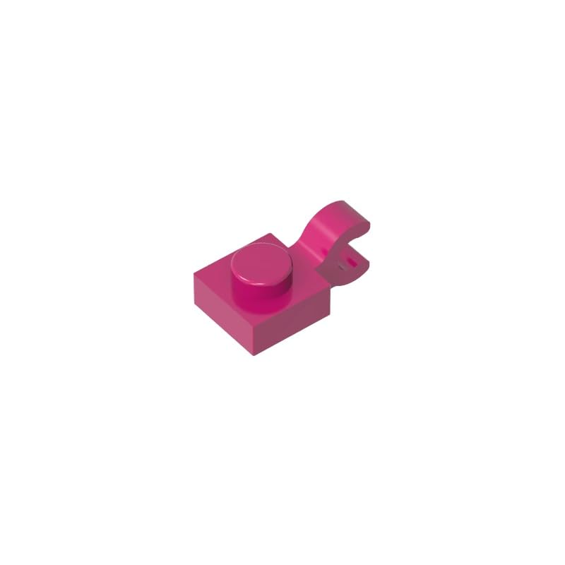 Gobricks 6019 Hinge Plate Plate Special 1x1 with Clip Horizontal [Thick U Clip] 50 Pieces GDS-813 Compatible with Lego Building Blocks Color:Magenta — image 1