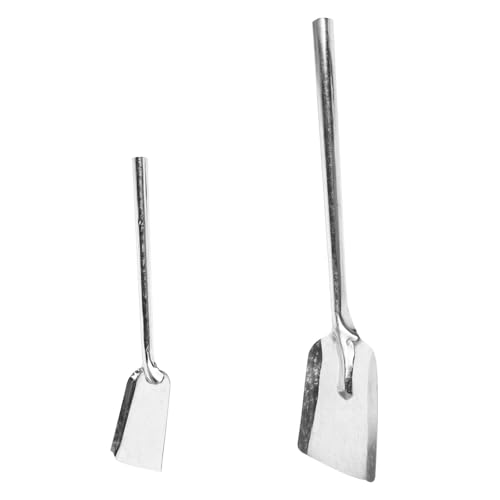 Alipis Set 2 Pezzi Pala Carbone in Ghisa Spessa, Attrezzo per Fuoco Domestico Gancio Integrato, Pala Metallo per Residui e Scorie, Utensile per Giardino e Caminetto