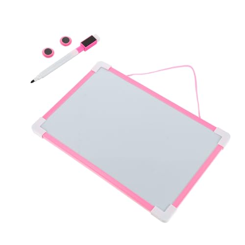 Dulcicasa マグネットホワイトボード ダブルサイド 29x19x1cm キッズ向け ? 吊り下げ可能 かわいいデザイン 学習お絵かき用 (29X19X1CM,ピンク)