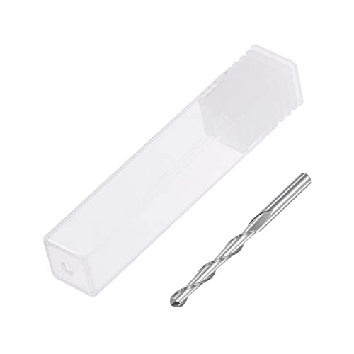 Image of HARFINGTON Ball Nose End Mill 4mm Diameter 32mm Cutting Length 4mm Shank High Speed Steel 2 Flutes Spiral Upcut CNC Router Bits