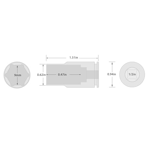 Image of 1 /2 Inch Drive 11mm Shalllow Metric 6 Point CR-MO Impact Socket | Radius Corner Design,Square Chamfered Opening,Axle Nut Impact Grade Socket for Easy Removal