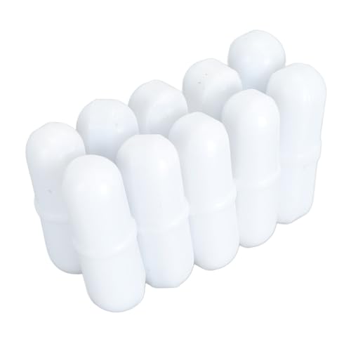 FLEXMAN 10Pcs PTFE Magnetic Stir Bar, 9X28mm White Color Reusable Laboratory Bar, Magnetic Stirrer Mixer Bar Rod for Scientific Research, Universities, Laboratories