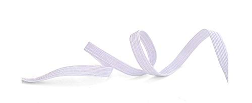 Flat Elastic Band for Sewing - White, 5 Yards | 10 Yards | 20 Yards, 1/4" Wide | Braided Elastic Cord, Elastic Strap, Flat Elastic Band, Heavy Stretch Elastic (10 Yards)