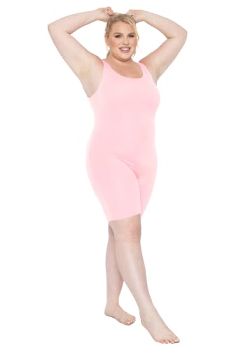 Image of STRETCH IS COMFORT Womens Plus Size Tank Unitard Athletic Rompers For Women