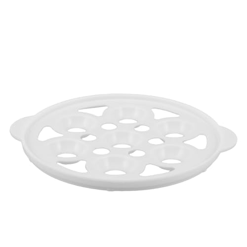 TOYANDONA Rejilla para Huevos de Plástico Resistente al Calor, Bandeja Redonda de 15 Cm Múltiples Agujeros para Cocinar al Vapor, Soporte Multifunción para Vaporeras y Ollas en Cocina