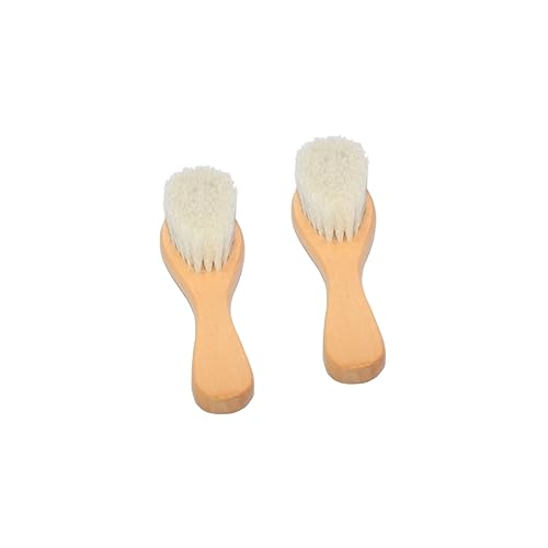 QUMIIRITY 2個ベビーバス用洗浄ブラシ 木製ハンドル 優しいヘアブラッシングと頭皮マッサージ シャワーム清潔ケア