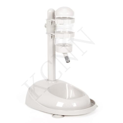 KCNN 小型ペット用自動給水スタンド:ホワイト(犬・猫対応),ペットボトル装着式,水飲み器兼用(お留守番水やり安心) (ホワイト)