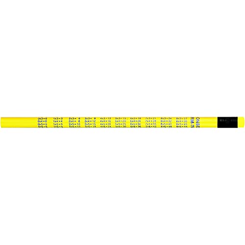 J.R. Moon Pencil JRM7843B Multiplication Pencils, 0.5" Height, 2.5" Wide, 8" Length (12 Count)