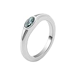 Beydodo Anillo de mujer 750 585 375 de oro blanco, anillo de boda solitario con moissanita verde, anillos de compromiso sin níquel, talla 50-62, 62 (19.7), metal precioso, gema, moissanita