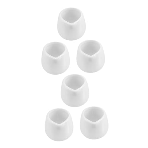 6pcs Mini Ceramic Milk Jug Porcelain Pourer for Coffee Sauces Drip Spout Compact Lightweight Design for Dining Travel