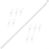 Barre de réglage de fenêtre de 117 cm : comprend 1 barre de traction et 10 crochets pour des options de configuration polyvalentes ; le design compact permet un rangement responsable tout en conservant la résistance et la fonctionnalité sur les types de fenêtres et systèmes de stores généraux