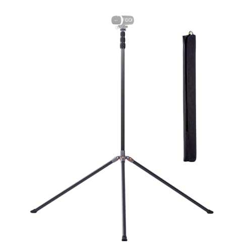 XbotGo NT4 PRO Carbon Fiber Tripod - Professional 12.8ft / 3.9m Extra Tall Sport Camera Stand with Air-Cushioned Center Column Steady Horseshoe Foot Pads for Game Recording Seamlessly Fits Falcon