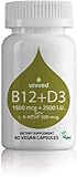 Unived Vegan B12 + D3, Vitamin B12 (1500mcg Methylcobalamin), Vitamin D3 (2500IU, Lichen), Vitamin B