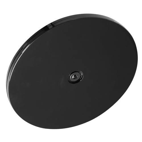 Warmhm Plato Giratorio de Encimera de Plástico Negro, Eslabón Giratorio Redondo Diseño Integrado y Función Rotativa para Pastelería y Repostería