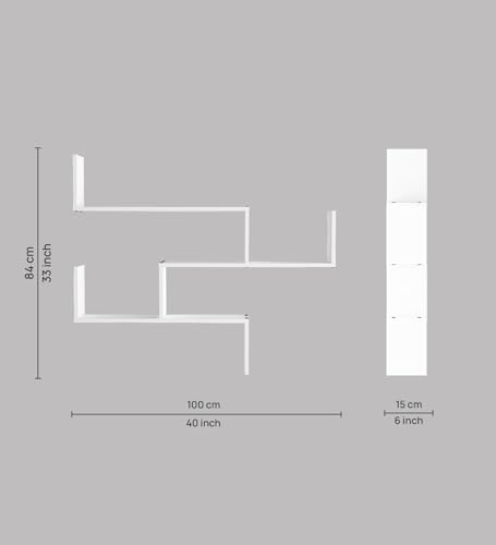 Image of WRAN Multipurpose Modular Wall Racks /Shelves /Organiser /Decor Particle Board Wall Shelf (Number of Shelves - 5, White)